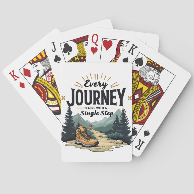 Every Journey Start With a Single Step Hiking Playing Cards (Back)