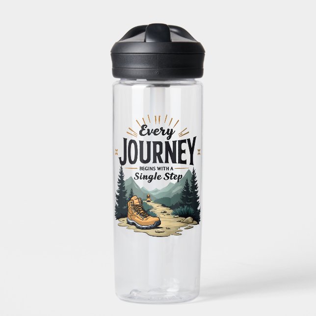 Every Journey Start With a Single Step Hiking Water Bottle (Front)