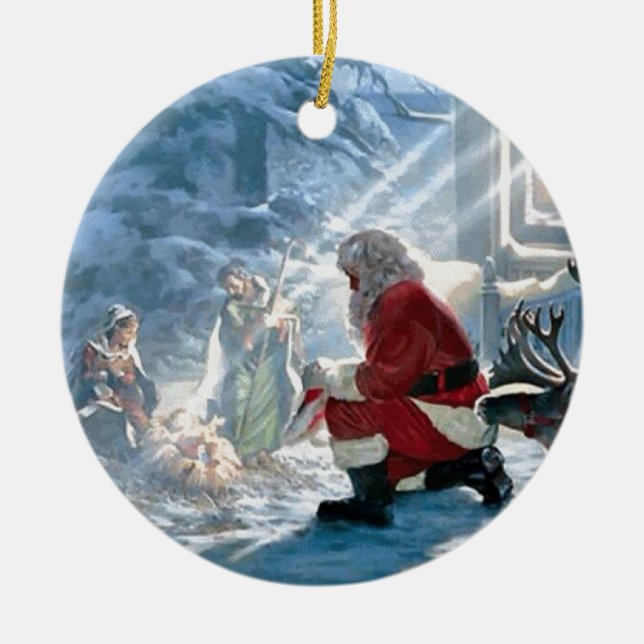 Every Knee Shall Bow Ceramic Tree Decoration (Front)