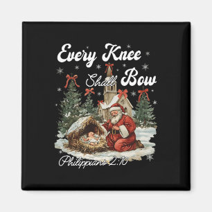 Every Knee Shall Bow Christian Christmas Magnet