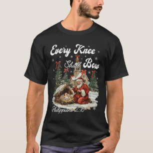 Every Knee Shall Bow Christian Christmas T-Shirt