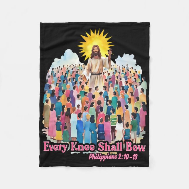 Every Knee Shall Bow Christian Easter Day  Fleece Blanket (Front)