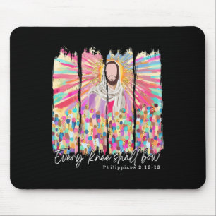Every Knee Shall Bow Christian Jesus Bible Verse E Mouse Pad