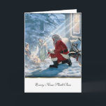 Every Knee Shall Bow Holiday Card<br><div class="desc">Every Knee Shall Bow~ Santa Claus kneeling to baby Jesus.</div>