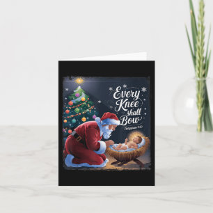 Every Knee Shall Bow Jesus Christian Santa Xmas Ch Card