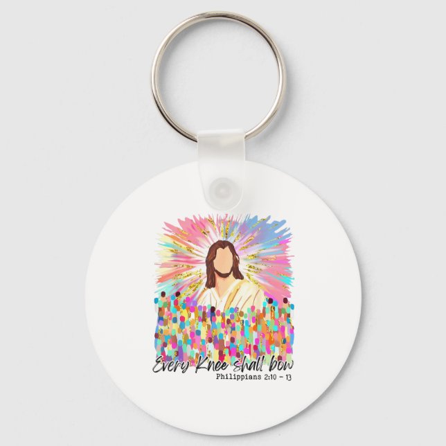 Every Knee Shall Bow Jesus Easter Faith  Key Ring (Front)
