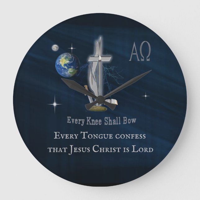 Every knee shall bow  large clock (Front)
