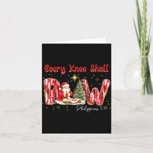 Every Knee Shall Bow Santa Christmas Nativity Scen Card