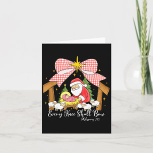 Every Knee Shall Bow Santa Christmas Nativity Scen Card