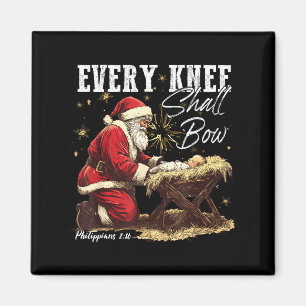 Every Knee Shall Bow Santa Christmas Nativity Scen Magnet