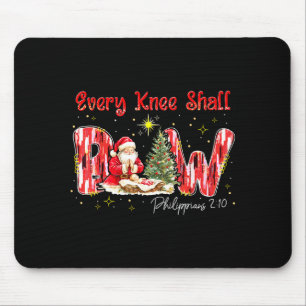 Every Knee Shall Bow Santa Christmas Nativity Scen Mouse Pad