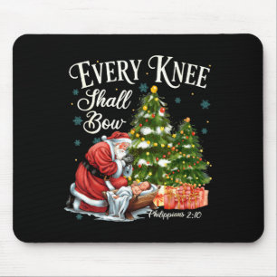 Every Knee Shall Bow Santa Christmas Nativity Scen Mouse Pad