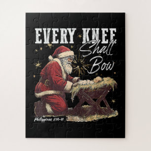 Every Knee Shall Bow Santa Clause Religious Jigsaw Puzzle