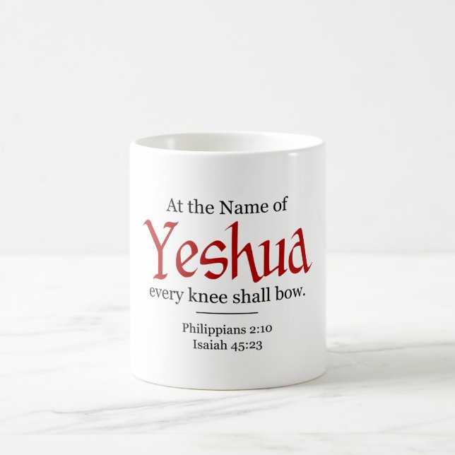 Every knee shall bow - Yeshua Coffee Mug (Center)