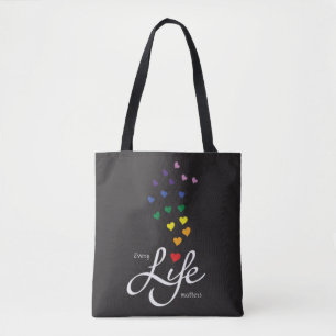 Every life matters - rainbow colours - mouse pad tote bag