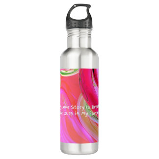 "Every Love Story" Colourful Swirl Stainless Steel 710 Ml Water Bottle