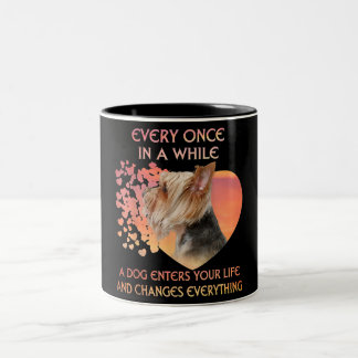 Every Once In A While A Dog Enters Yorkshire Lover Two-Tone Coffee Mug