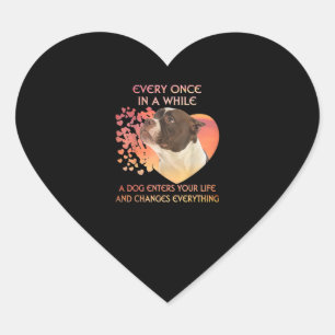 Every Once In A While A Dog Enters You Life Heart Sticker