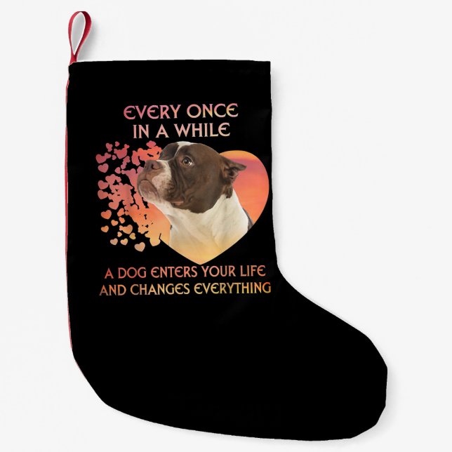 Every Once In A While A Dog Enters You Life Small Christmas Stocking (Front)