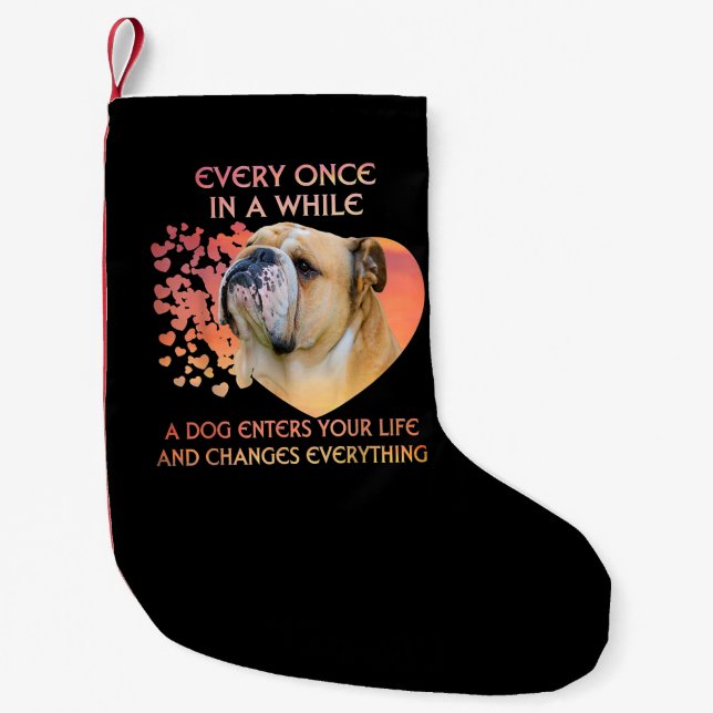 Every Once In A While A Dog Enters Your Life Small Christmas Stocking (Front)