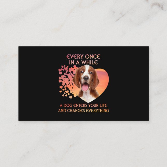 Every Once In A While A Welsh Springer Spaniel Ent Business Card (Front)