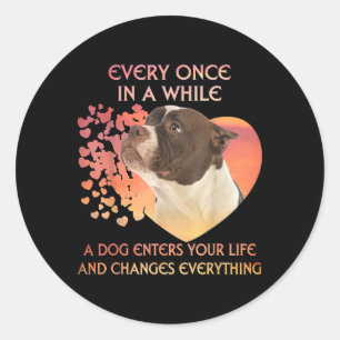 Every Once In AWhile Dog Enters Your Life America Classic Round Sticker