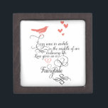 Every once in awhile in an ordinary life. gift box<br><div class="desc">Every once in awhile in an ordinary life. Love gives us a Fairy Tale.  Cute Vintage Bird Lovely Whimsical Typography Mint and Coral Hearts</div>