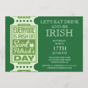 Every One is Irish St. Patrick's Day Party Invitation