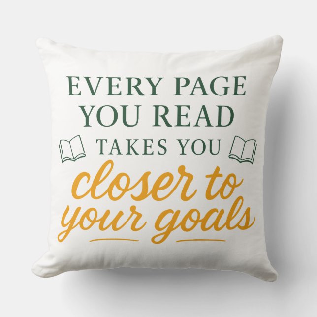 Every Page You Read | Motivational Reading Quote Cushion (Front)