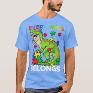 Every Piece Belongs Autism Awareness Dinosaur Puzz T-Shirt