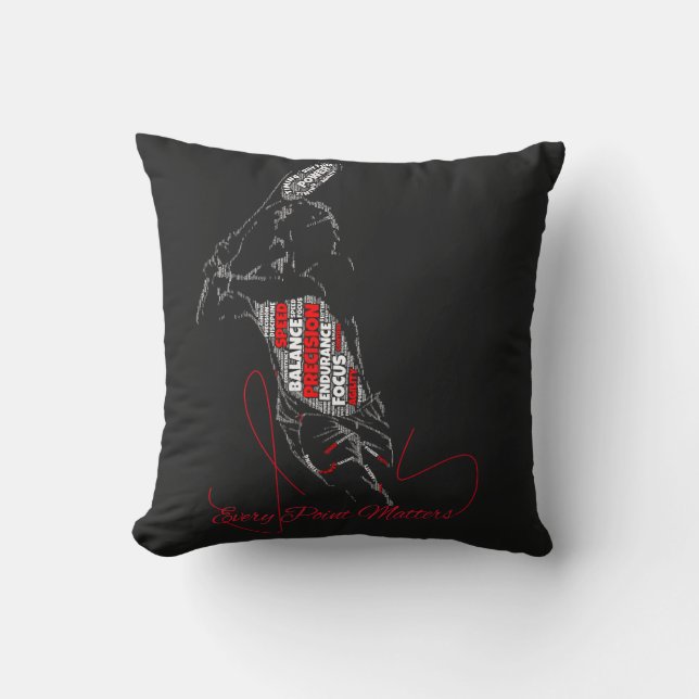 Every Point Matters Tennis Typography Cushion (Front)