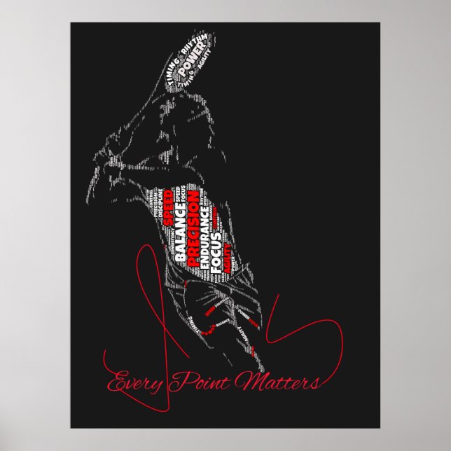 Every Point Matters Tennis Typography Poster (Front)