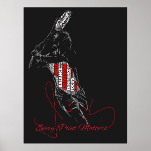 Every Point Matters Tennis Typography T-Shirt  Poster