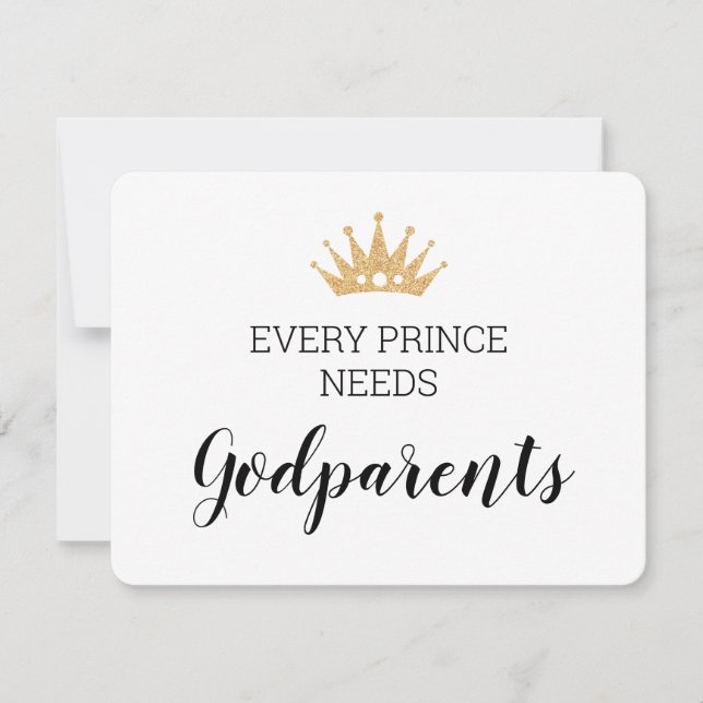 Every Prince Needs Godparents Christening Card (Front)