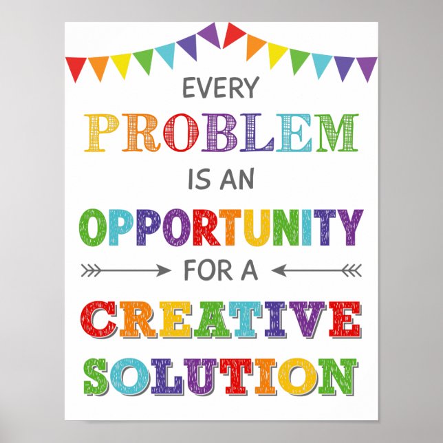 Every Problem Is An Opportunity Growth Mindset Poster (Front)