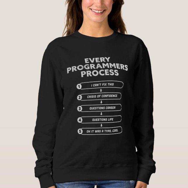 Every Programmers Process - Funny Gift Sweatshirt (Front)