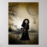 Every Rose Has It's Thorn Steampunk Art Poster