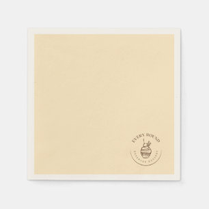 Every Round Deserves Dessert Brown And Cream Napkin