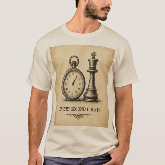 Every Second Counts Vintage Chess T-Shirt (Front)