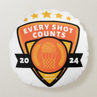 Every Shot Counts Round Pillow