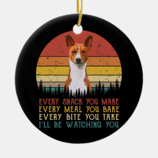 Every Snack You Make Basenji Dog Dog Mum Dad Ceramic Tree Decoration