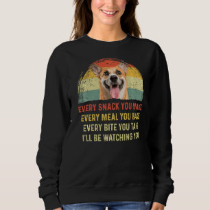 Every Snack You Make Corgi Dog Mum Dog Dad Retro Sweatshirt