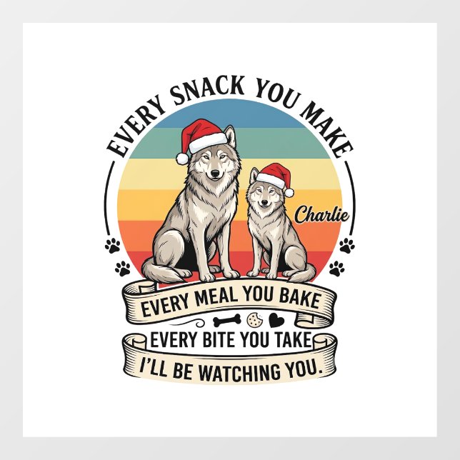 Every Snack You Make Dog Santa Hat Retro Sunset_1 (Sheet)