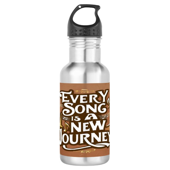 Every Song Is A New Journey 2 water bottle (Front)