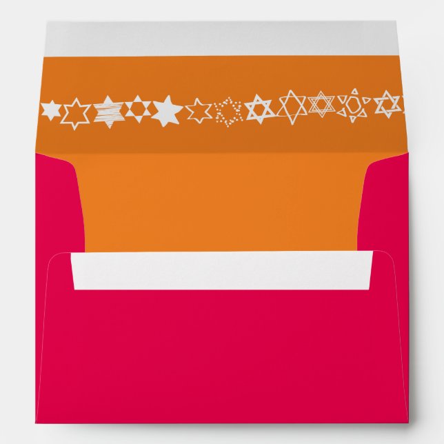 EVERY STAR IS UNIQUE Bar Bat Mitzvah Invitation Envelopes (Back (Bottom))