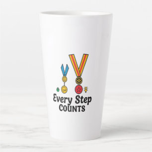 Every Step Counts – Minimalist Achievement Latte Mug