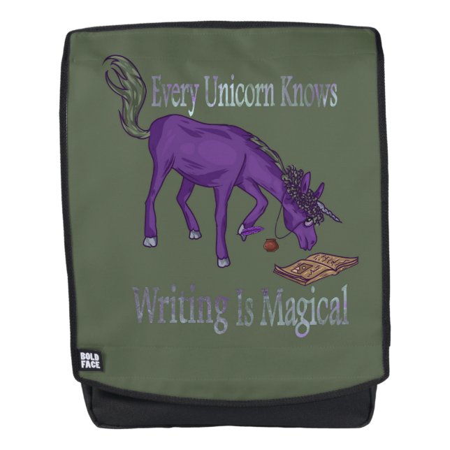Every Unicorn Knows Writing Is Magical Backpack (Front)