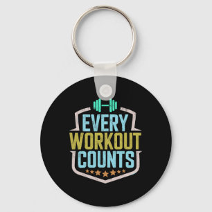 Every Workout Counts Funny Gym Sayings Motivated V Key Ring
