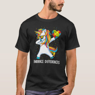 Everybody Autism Awareness Embrace Differences Uni T-Shirt