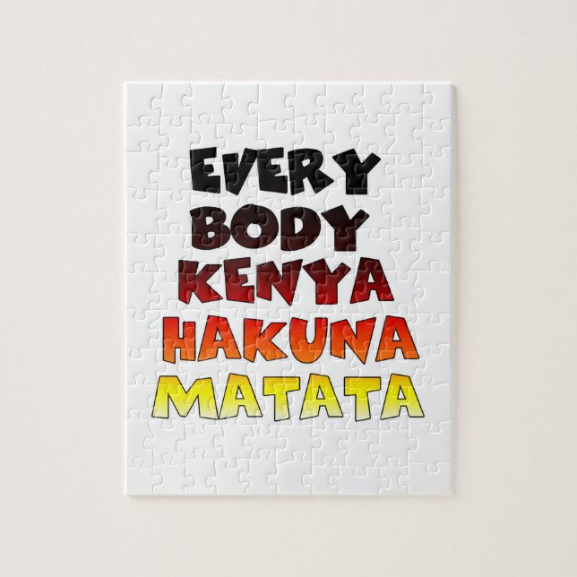 Everybody Kenya Hakuna Matata Jigsaw Puzzle (Vertical)